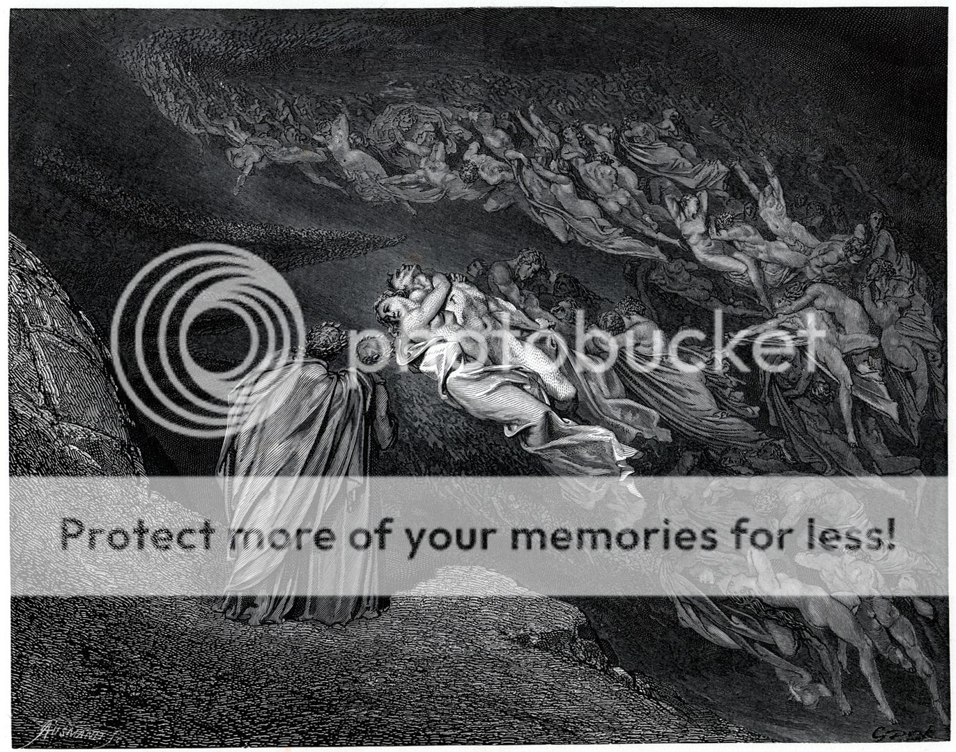 INFERNO LUSSURIOSI PAOLO E FRANCESCA.2.Gustave Doré.Dante.Divina